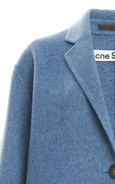 Shop Acne Studios Avalon Double Oversized Wool Coat In Blue