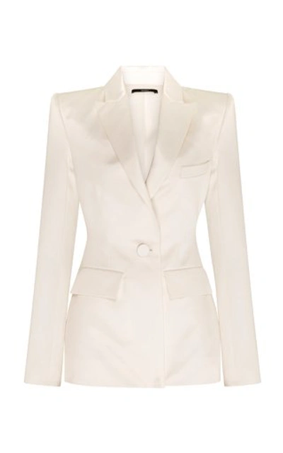 Shop Alex Perry Women's Banks  Duchess Silk Satin Blazer In White