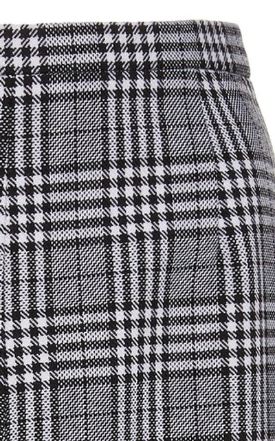 Shop Michael Kors Prince Of Wales Checked Wool Midi Skirt In Multi