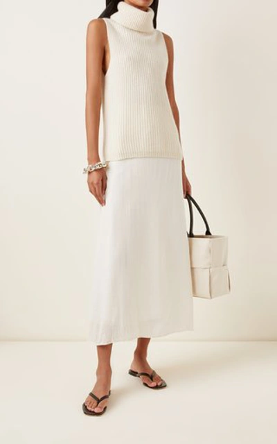 Shop La Collection Deborah Cashmere Sleeveless Turtleneck Top In Ivory