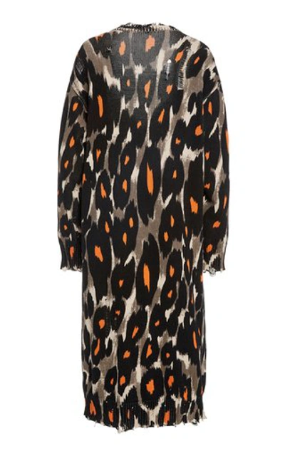 Shop R13 Long Leopard Print Cardigan In Animal