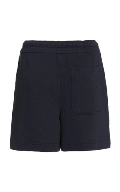 Shop Vince Cotton-terry Drawstring Shorts In Black