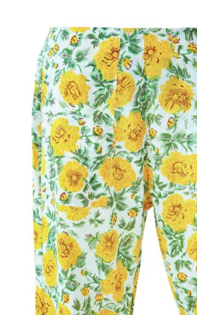 Shop Alix Of Bohemia Women's Charlie Printed Cotton Wide-leg Pants In Yellow