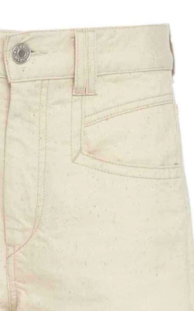 Shop Isabel Marant Elvira Frayed Wide-leg Jeans In Neutral