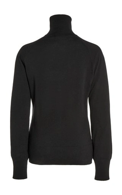 Shop Martin Grant Merino Wool Turtleneck Sweater In Black