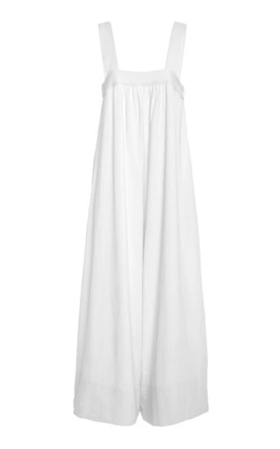 Shop Bird & Knoll Maddie Linen-blend Jumpsuit In White