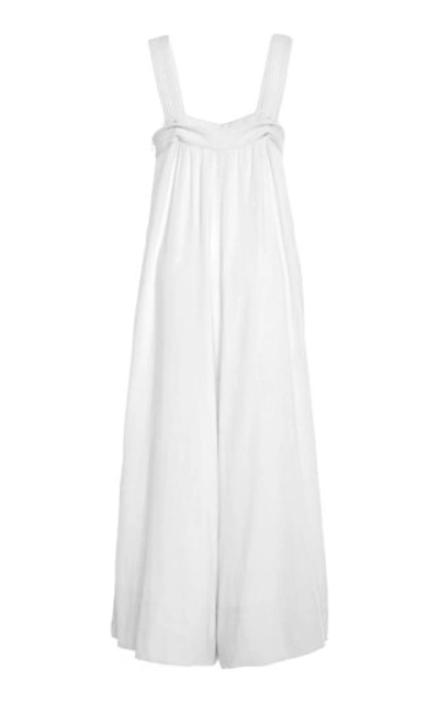 Shop Bird & Knoll Maddie Linen-blend Jumpsuit In White