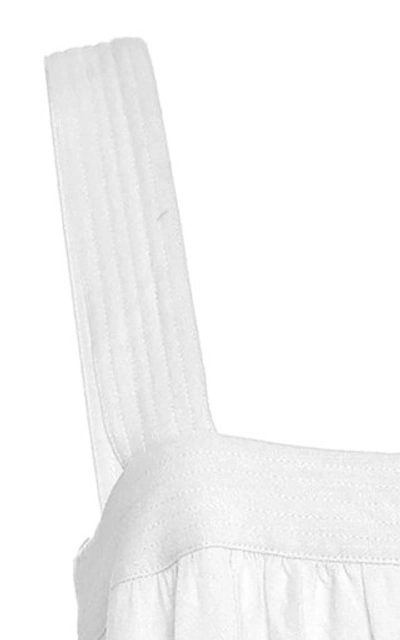 Shop Bird & Knoll Maddie Linen-blend Jumpsuit In White