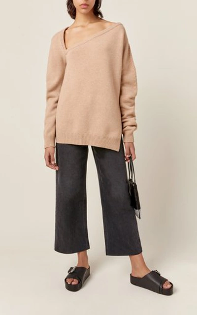 Shop Christopher Kane Open-neck Wool And Cashmere Sweater In Red