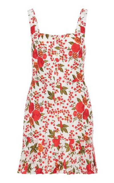 Shop Alexis Melora Floral-embroidered Mini Dress In Red