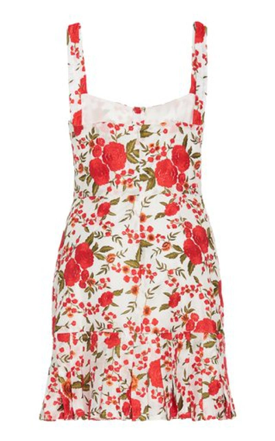 Shop Alexis Melora Floral-embroidered Mini Dress In Red