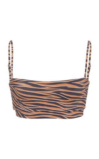 Shop Anemone Tiger-print Bandeau Bikini Top