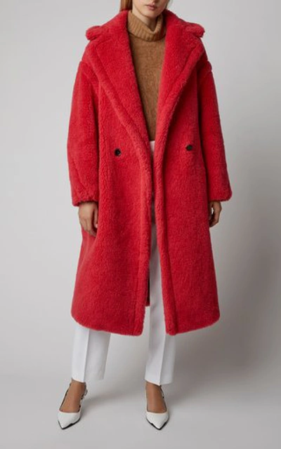 Shop Max Mara Tedgirl Oversized Alpaca And Wool-blend Coat In White