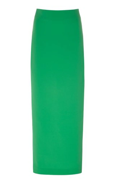 Shop A.w.a.k.e. High-rise Crepe Maxi Skirt In Green