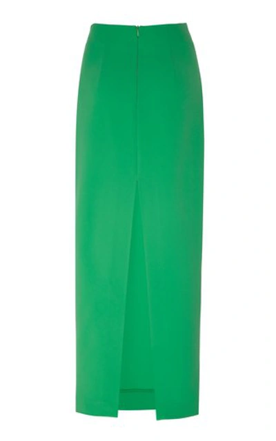 Shop A.w.a.k.e. High-rise Crepe Maxi Skirt In Green
