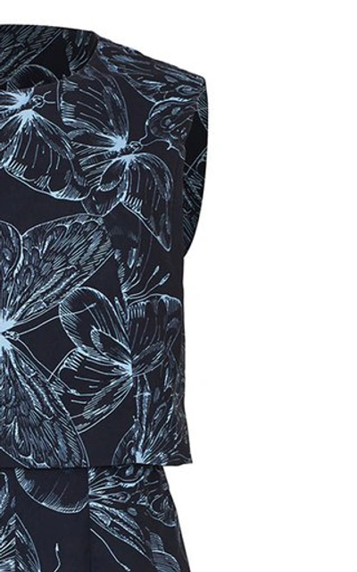 Shop Lela Rose Women's Butterfly Cotton Poplin Seamed A-line Dress In Print