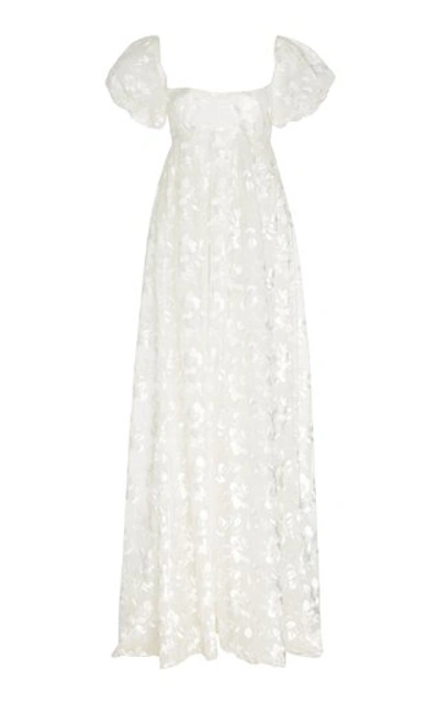 Shop Brock Collection Embroidered Appliquã©d Organza Maxi Dress In White