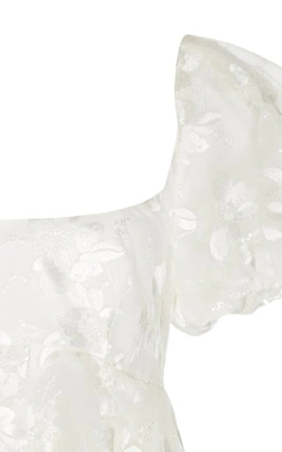 Shop Brock Collection Embroidered Appliquã©d Organza Maxi Dress In White