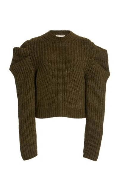 Shop Ulla Johnson Daphne Ribbed-knit Alpaca-blend Sweater In Green