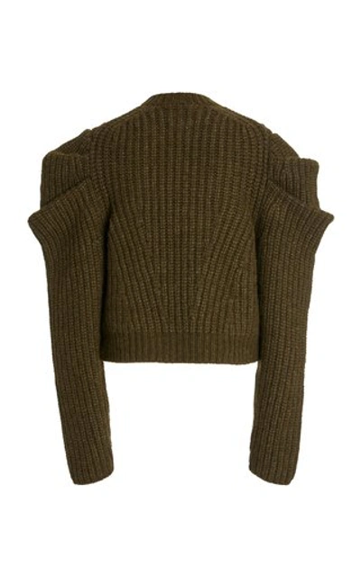 Shop Ulla Johnson Daphne Ribbed-knit Alpaca-blend Sweater In Green