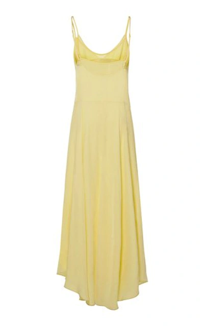 Shop Vince Double-layer Crepe Dress In Yellow