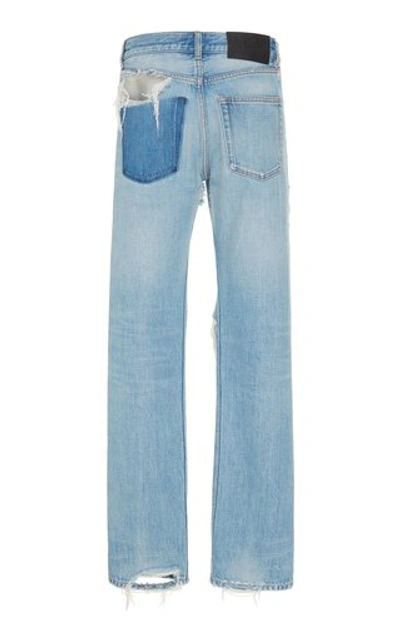 Shop Givenchy Straight-leg Distressed Jeans In Light Wash