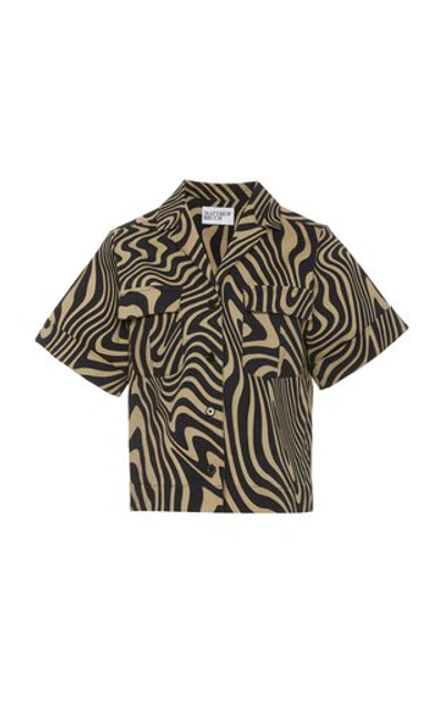 Shop Matthew Bruch Safari Twill Shirt In Print