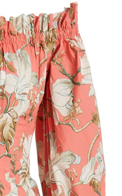 Shop Oscar De La Renta Floral-printed Dress In Pink