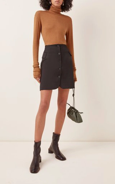 Shop Acne Studios Ivet Crepe Mini Skirt In Black