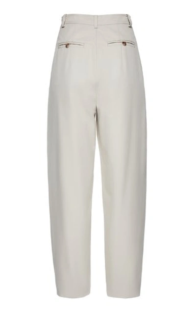 Shop Magda Butrym Harwich Pleated Cotton Pants In Neutral