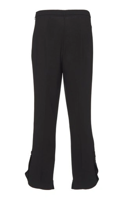 Shop Prada Draped Crepe Straight-leg Pants In Black