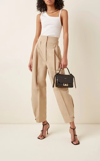 Shop Givenchy Cotton-canvas Wide-leg Trousers In Neutral