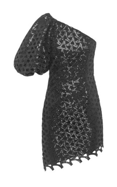 Shop Aje Motocyclette Embellished Lace Mini Dress In Black