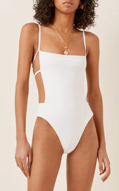 Shop Anemone Cut-out One-piece Swimsuit In White