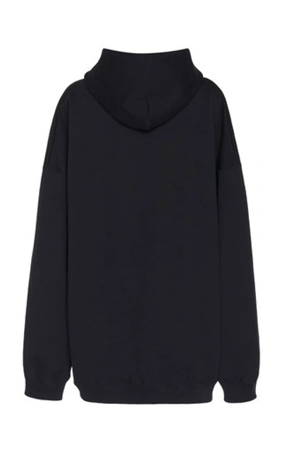 Shop Balenciaga Logo-print Jersey Oversized Hoodie In Black