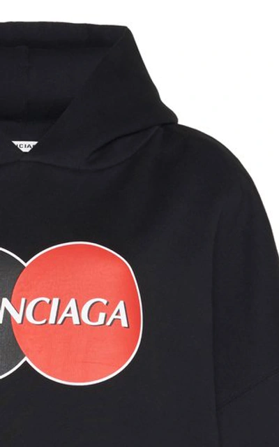 Shop Balenciaga Logo-print Jersey Oversized Hoodie In Black