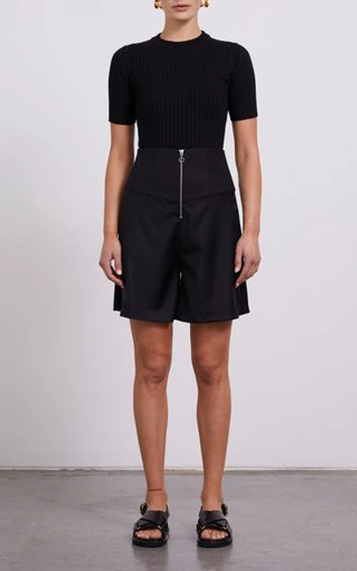 Shop Anna Quan Women's Bebe Ribbed-knit Cotton Top In Neutral,black