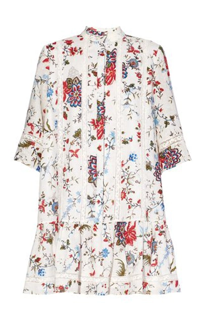 Shop Erdem Women's Bertram Linen Mini Dress In Print