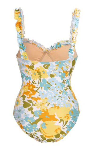 Shop Faithfull The Brand Hilda Floral-print One-piece Swimsuit
