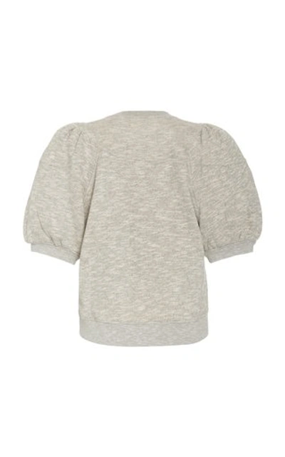 Shop Ulla Johnson Jessa Puffed-sleeve Cotton Top In Grey