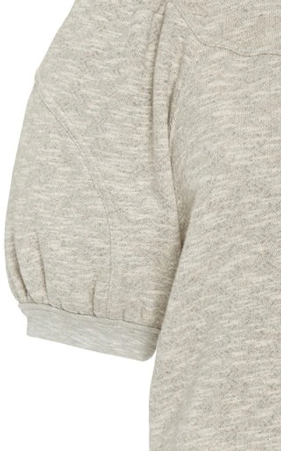 Shop Ulla Johnson Jessa Puffed-sleeve Cotton Top In Grey