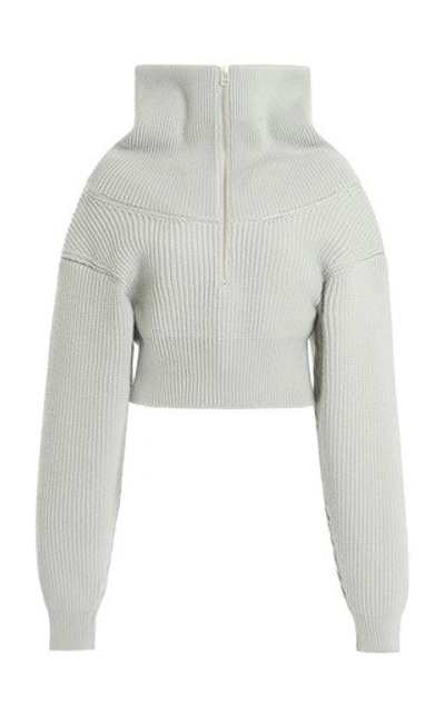 Shop Jacquemus Risoul Merino Wool Layered Sweater In Grey