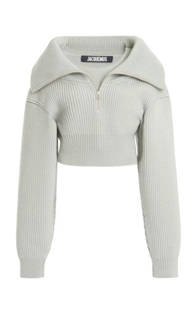 Shop Jacquemus Risoul Merino Wool Layered Sweater In Grey