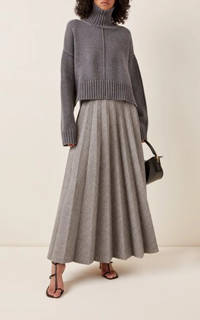 Shop Peter Do Oversized Ribbed-knit Turtleneck Sweater In Grey