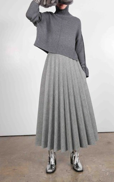 Shop Peter Do Oversized Ribbed-knit Turtleneck Sweater In Grey