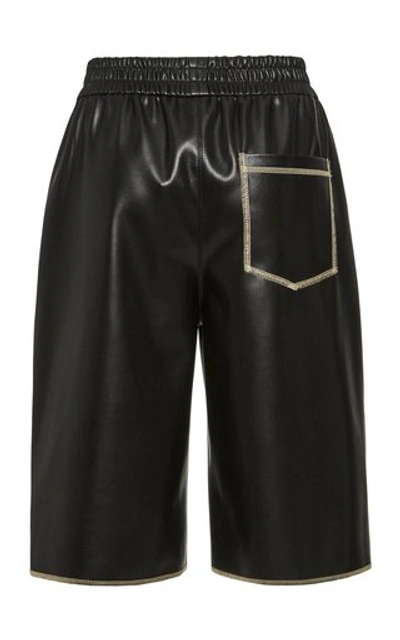 Shop Nanushka Yolie Faux Leather Shorts In Black