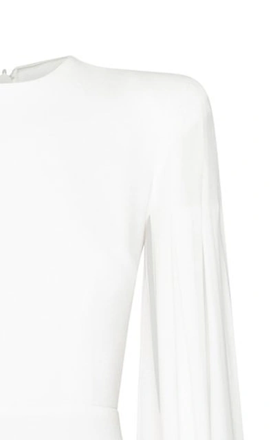 Shop Alex Perry Women's Alder Satin Crepe Cape Sleeve Column Gown In White