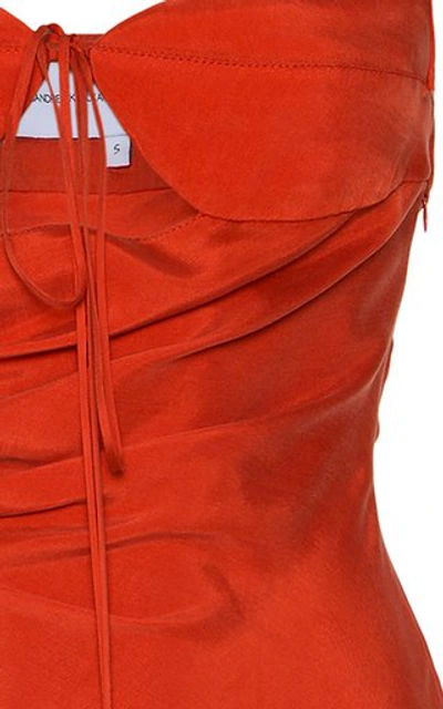 Shop Aleksandre Akhalkatsishvili Women's Cutout Tie-detail Georgette Dress In Orange