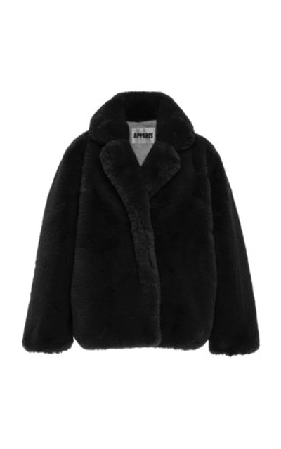 Shop Apparis Manon Faux-fur Coat In Black