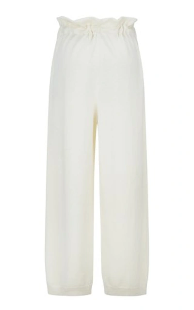 Shop Le17 Septembre High-rise Wool Knit Pants In White